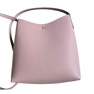 Samara Crossbody Bag Bucket Vegan Leather Shoulder Clutch Purse Peony Pink Med